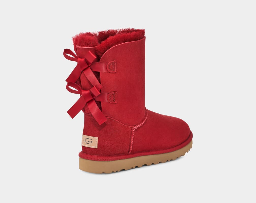 Red / Burgundy Ugg Bailey Bow II Women Boots | 971025-RYO