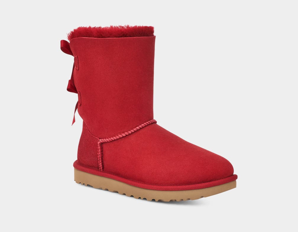 Red / Burgundy Ugg Bailey Bow II Women Boots | 971025-RYO