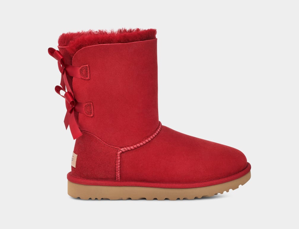 Red / Burgundy Ugg Bailey Bow II Women Boots | 971025-RYO