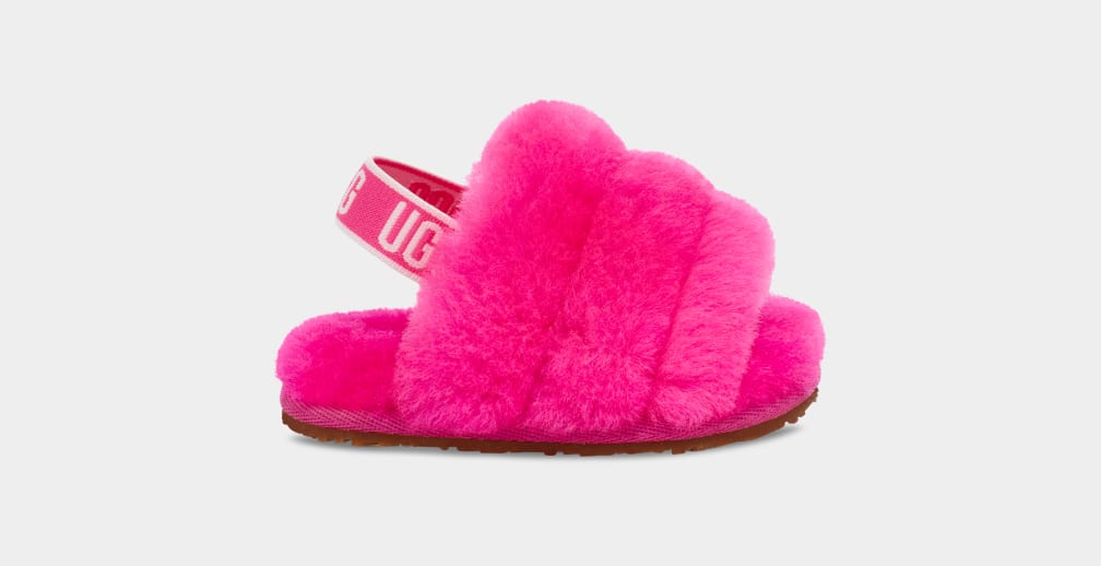 Rose Ugg Fluff Yeah And Lovey Kids' Slippers | 239607-WQZ