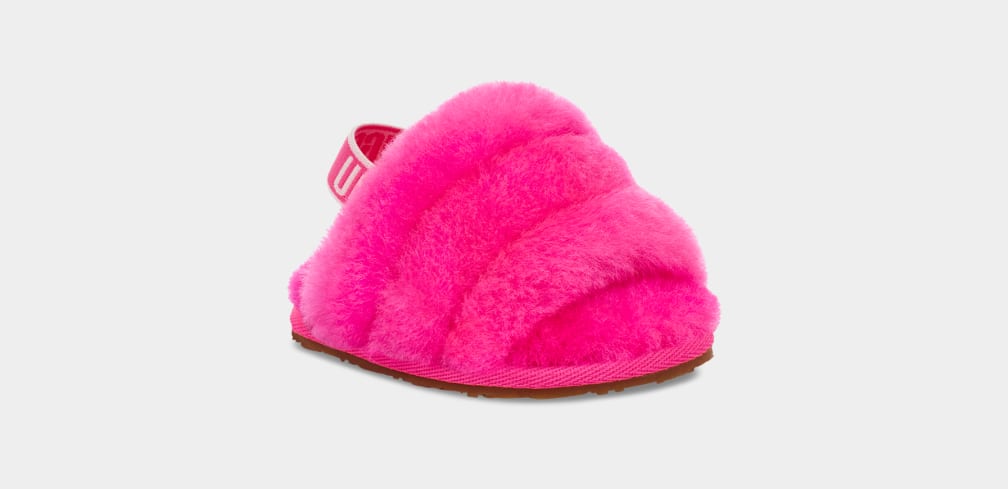 Rose Ugg Fluff Yeah And Lovey Kids' Slippers | 239607-WQZ