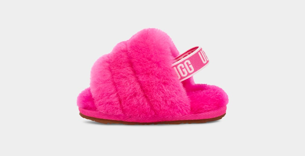 Rose Ugg Fluff Yeah And Lovey Kids' Slippers | 239607-WQZ