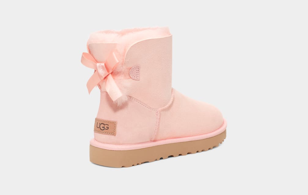 Rose Ugg Mini Bailey Bow II Women Boots | 385207-SWE