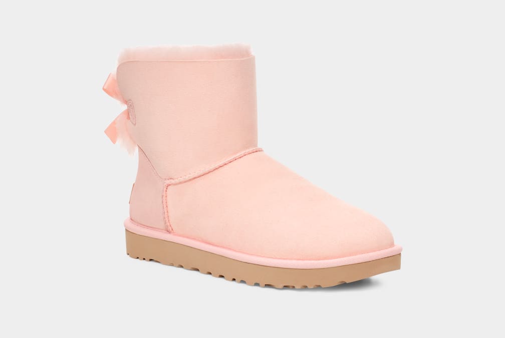 Rose Ugg Mini Bailey Bow II Women Boots | 385207-SWE