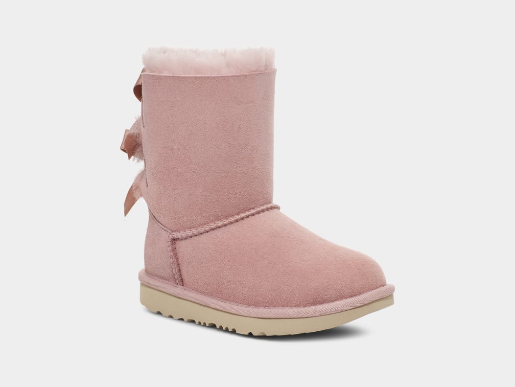 Rose / Grey Ugg Bailey Bow II Kids' Boots | 517364-VGQ