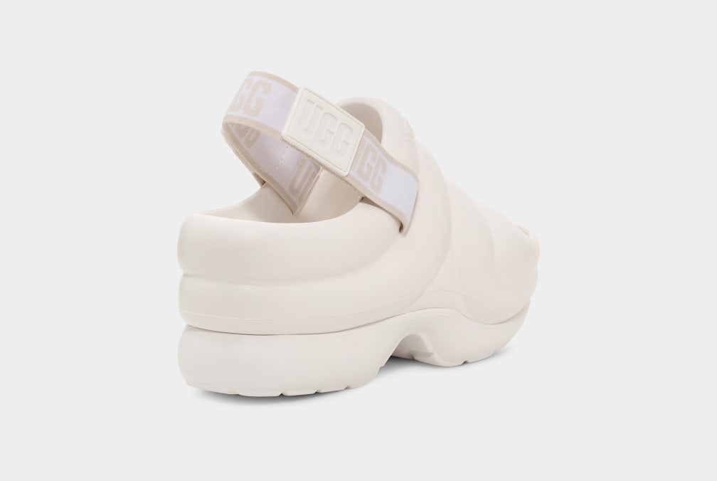 White Ugg Aww Yeah Women Sandals | 258763-QMD