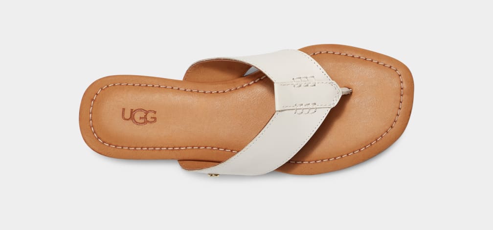 White Ugg Carey Flip Women Slides | 395104-UJK