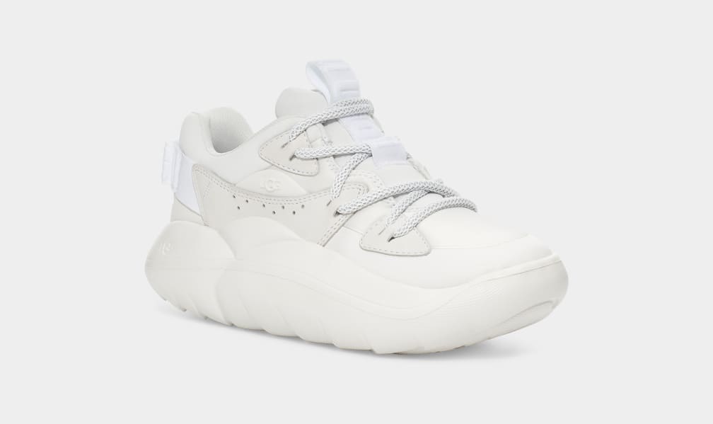 White Ugg LA Cloud Lace Women Sneakers | 317482-LHB