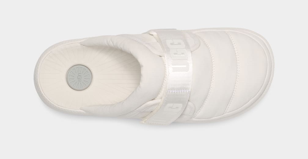 White Ugg Maxxer Strap Men Slides | 142305-UWC