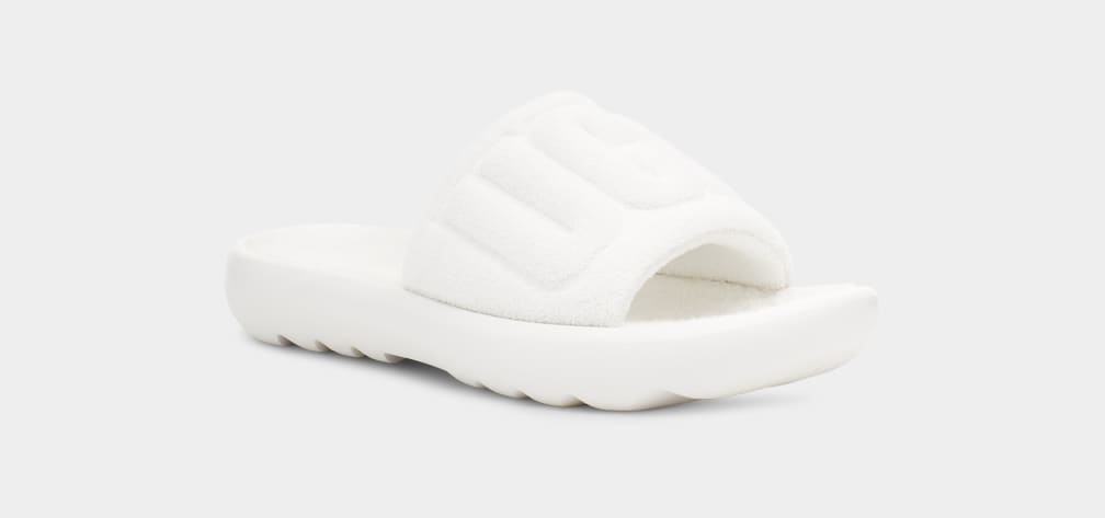 White Ugg Mini Women Slides | 387192-LTF