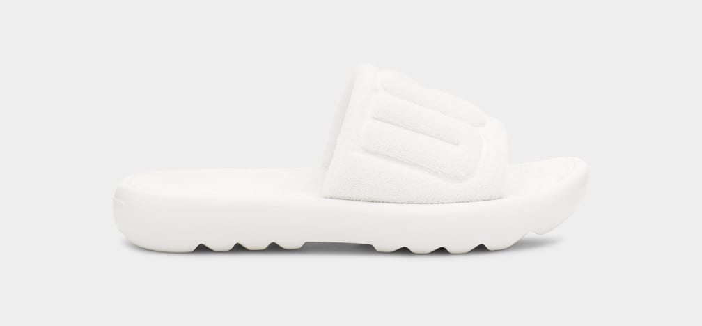 White Ugg Mini Women Slides | 387192-LTF