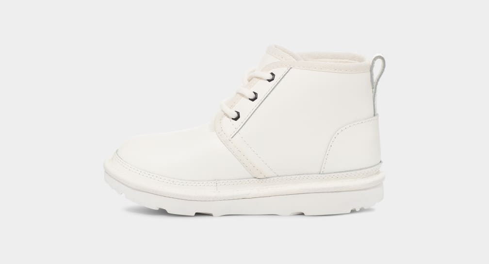 White Ugg Neumel II Leather Kids' Boots | 249576-WFT