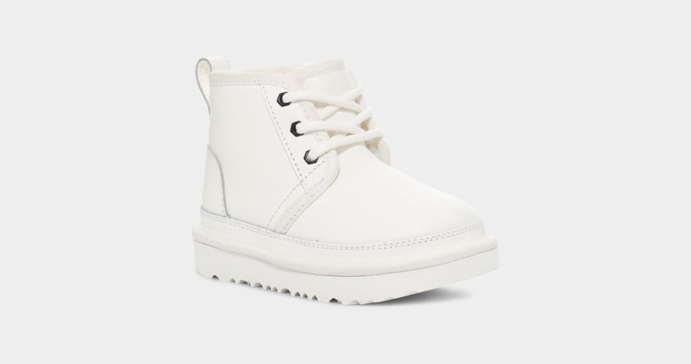 White Ugg Neumel II Leather Kids' Boots | 276459-WMX