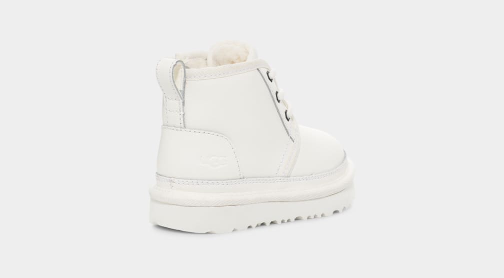 White Ugg Neumel II Leather Kids' Boots | 276459-WMX