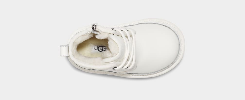 White Ugg Neumel II Leather Kids' Boots | 276459-WMX