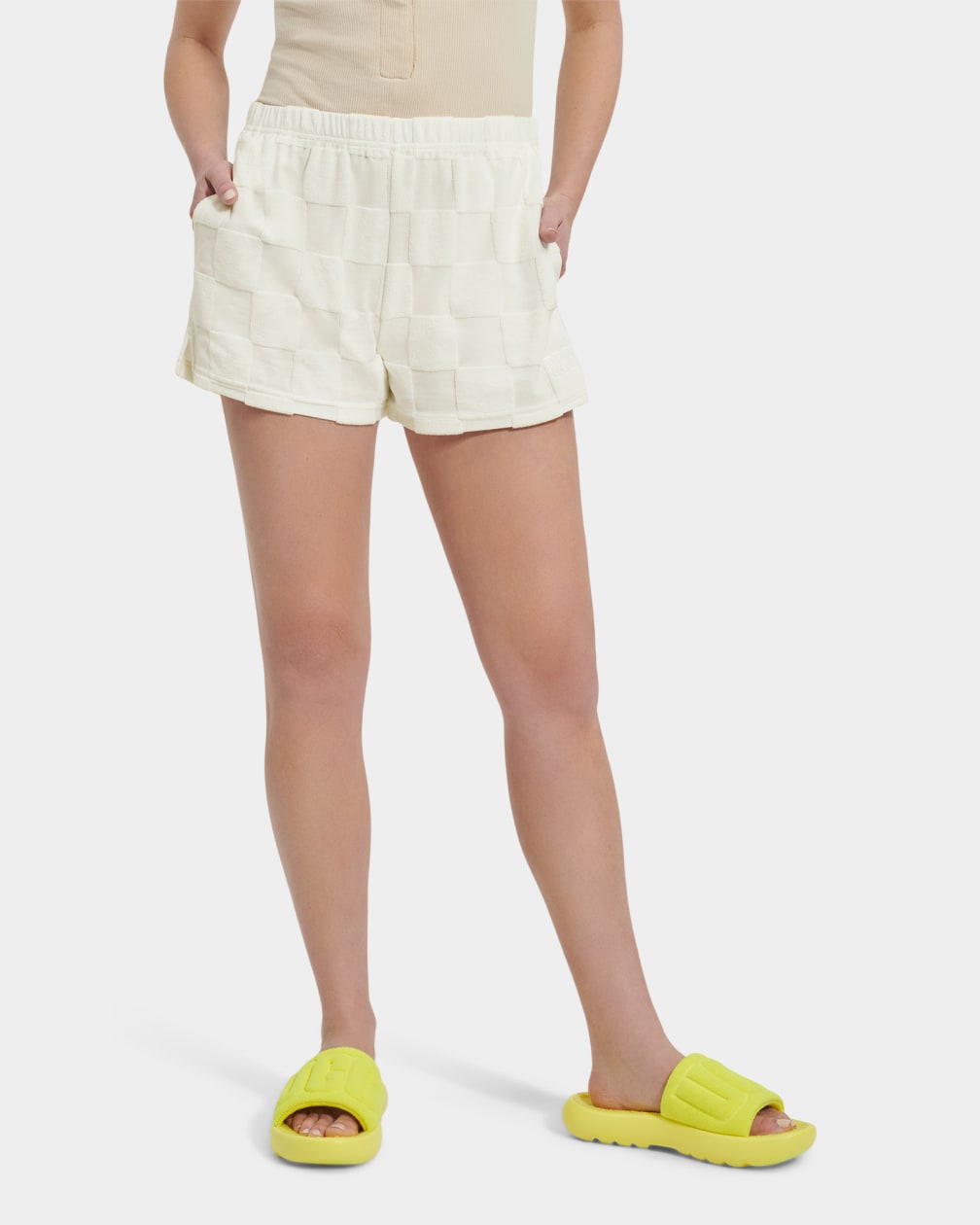 White Ugg Noni Check Women Shorts | 054176-LQS