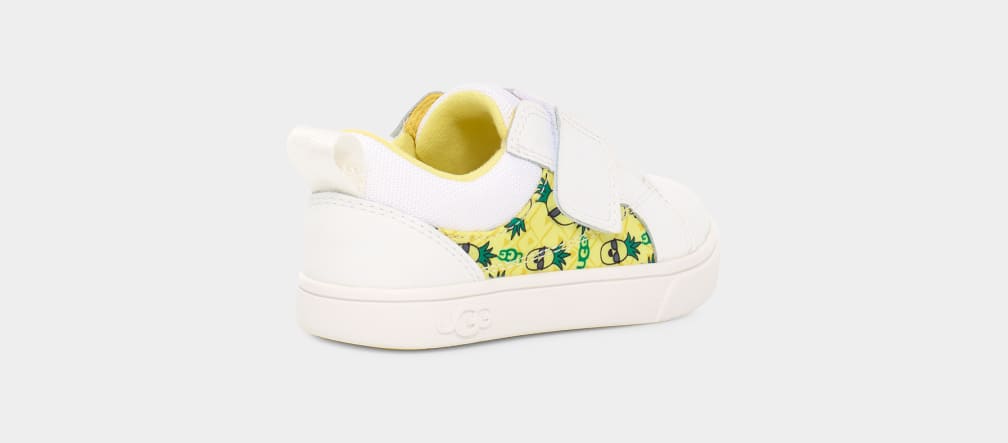 White Ugg Rennon Low Pineapple Stuffie Kids' Sneakers | 205387-KXF