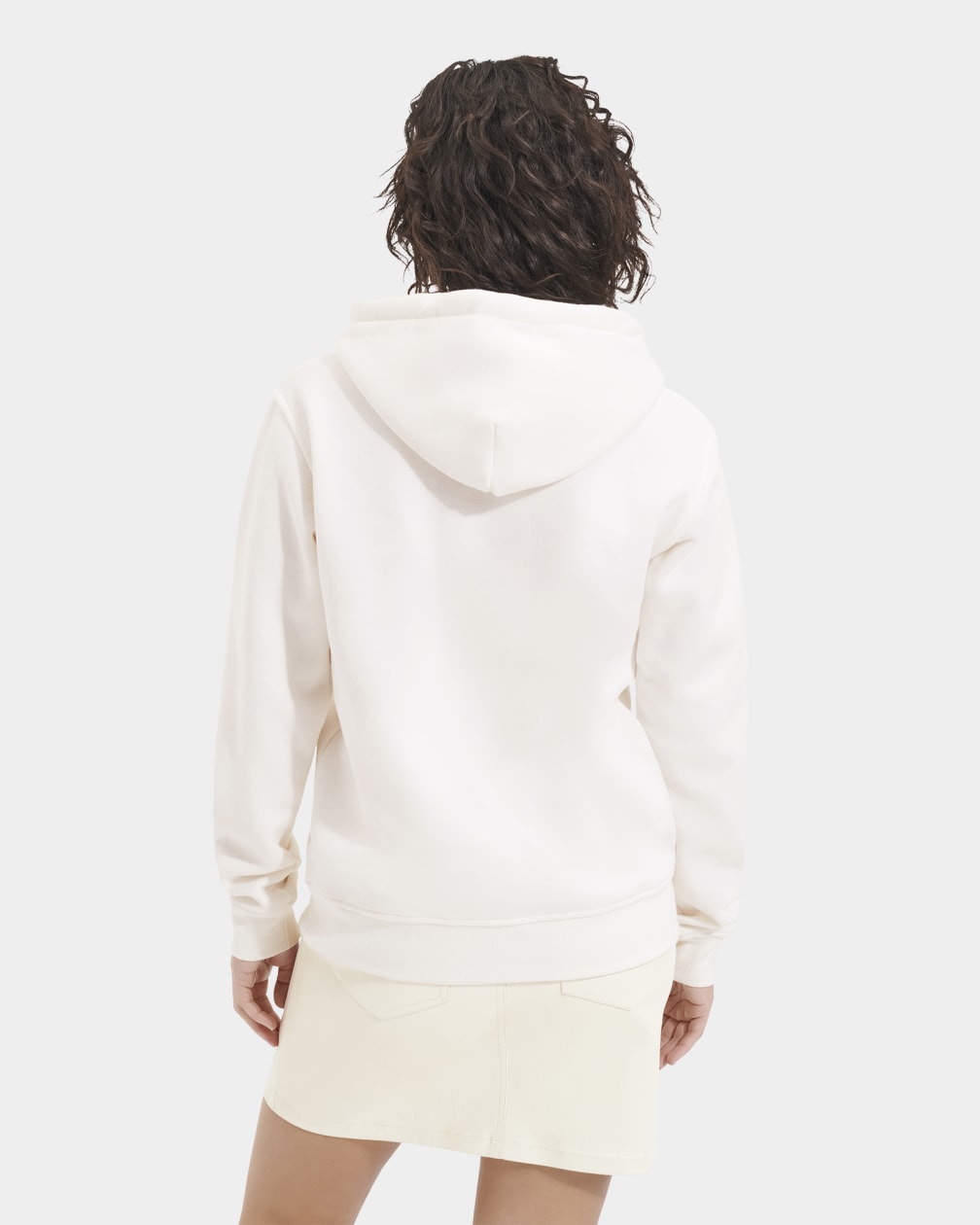 White Ugg Rey Fuzzy Logo Women Hoodie | 460793-AFK