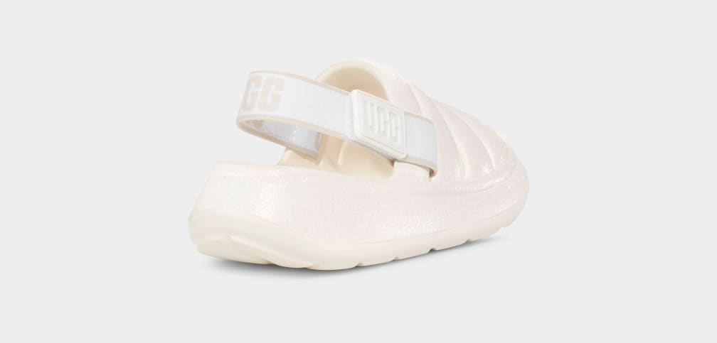 White Ugg Sport Yeah Glitter Kids' Sandals | 425913-MDI