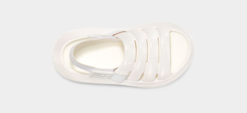 White Ugg Sport Yeah Glitter Kids' Sandals | 425913-MDI