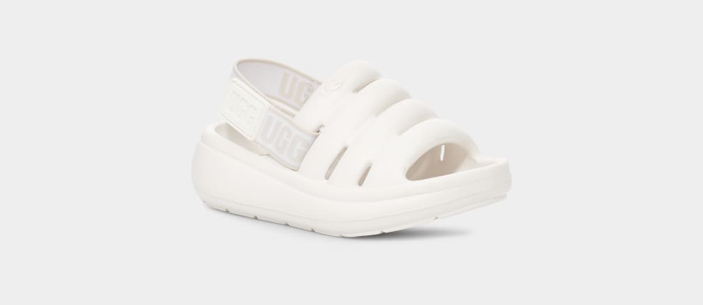 White Ugg Sport Yeah Kids' Sandals | 019562-JMO