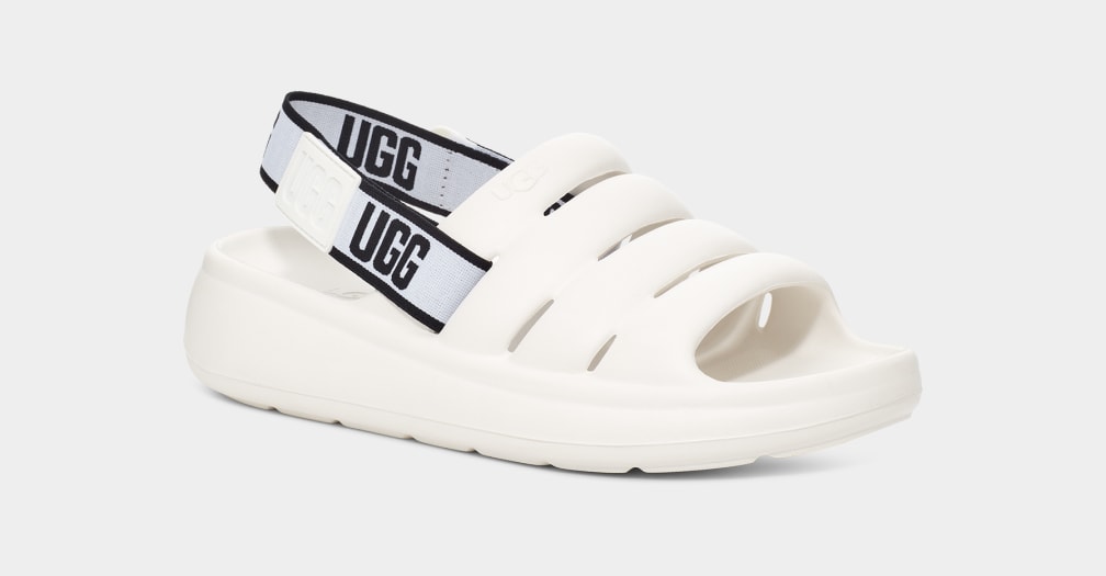 White Ugg Sport Yeah Men Sandals | 712945-VLS