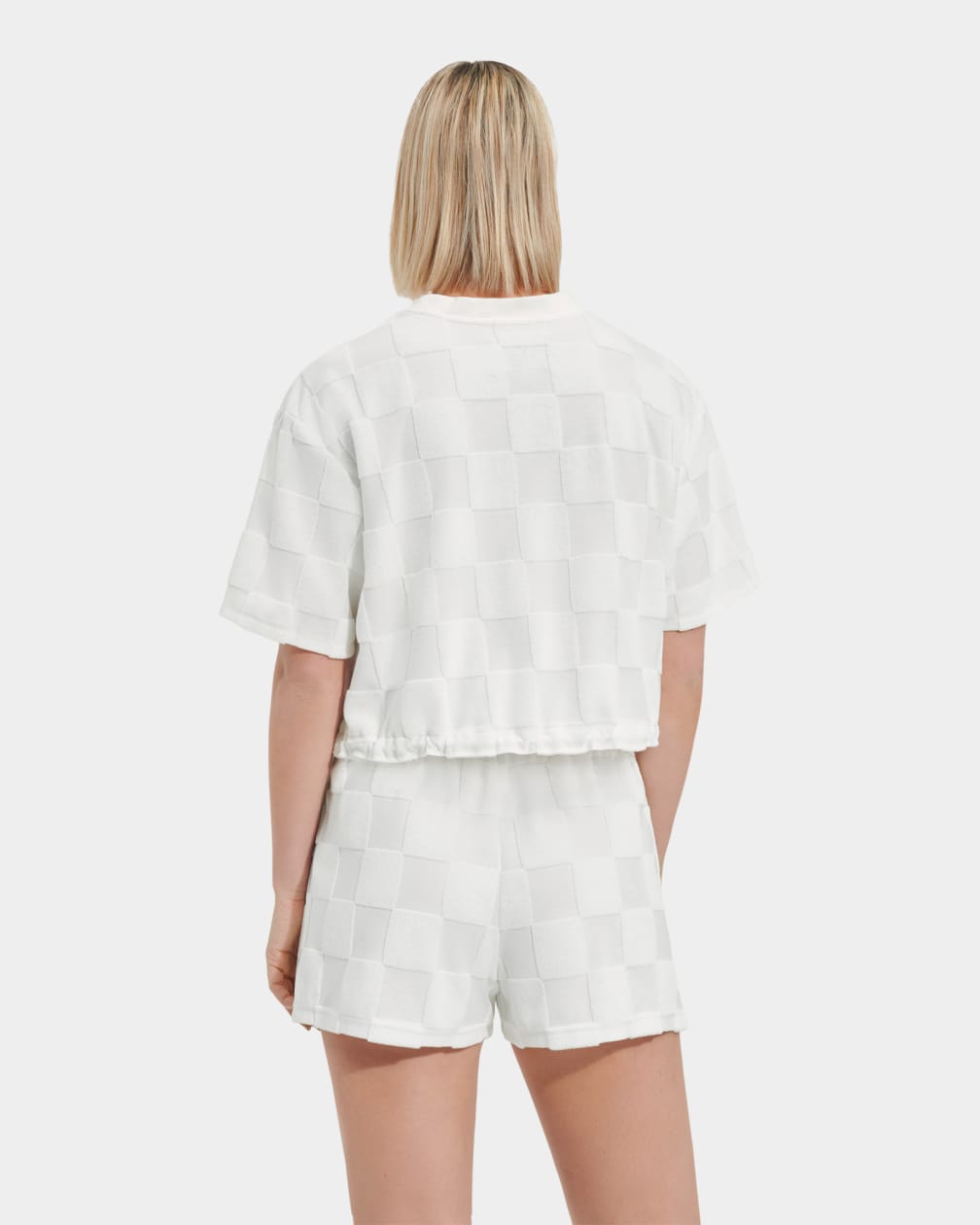 White Ugg Teagin Sleeve Check Women Tops | 765083-UHC