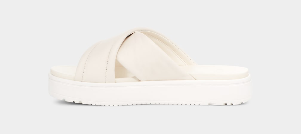 White Ugg Zayne Crossband Women Slides | 539862-GJD