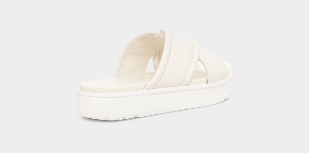 White Ugg Zayne Crossband Women Slides | 539862-GJD