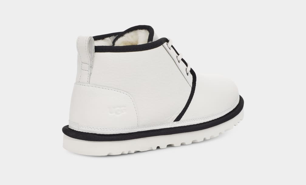 White / Black Ugg Neumel Leather Men Boots | 025617-DWF