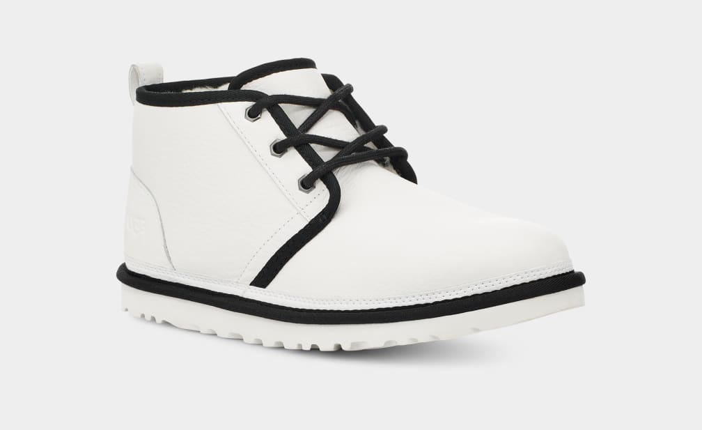 White / Black Ugg Neumel Leather Men Boots | 025617-DWF