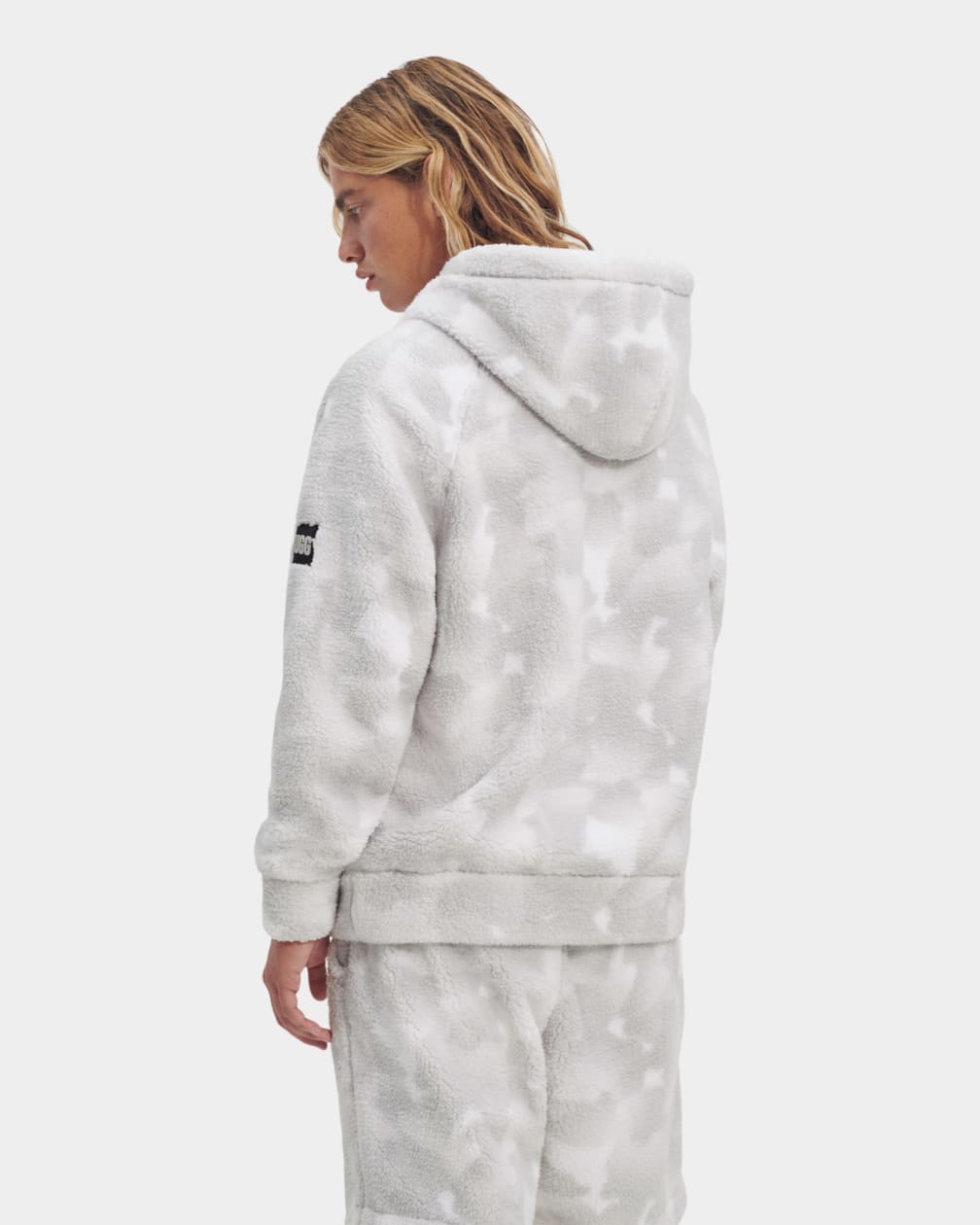 White / Camo Ugg Dannen Sherpa Men Hoodie | 981726-BIP