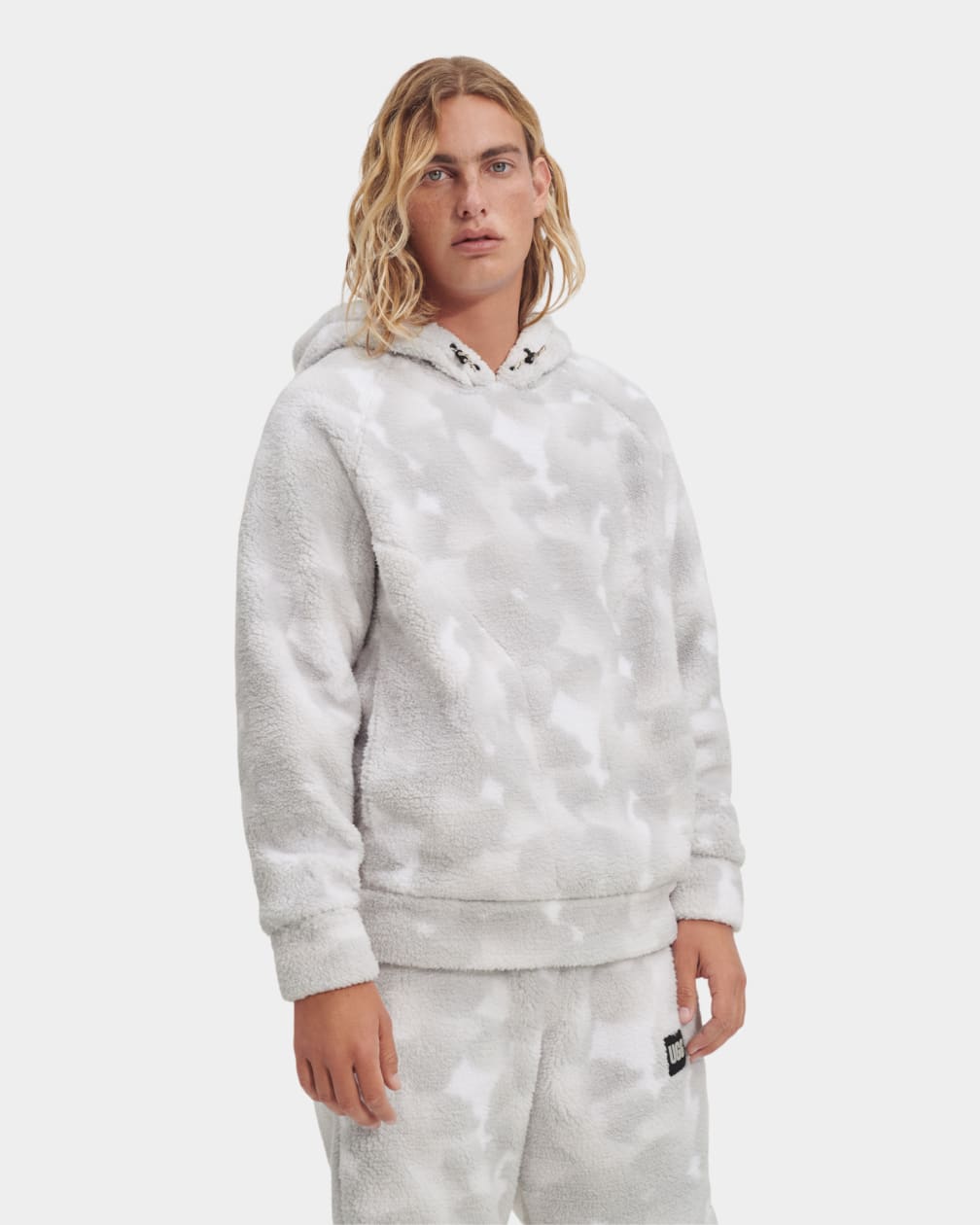 White / Camo Ugg Dannen Sherpa Men Hoodie | 981726-BIP