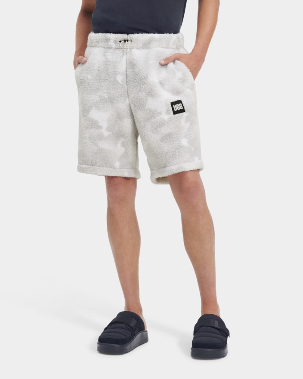 White / Camo Ugg Eckard Sherpa Men Shorts | 213967-UAW