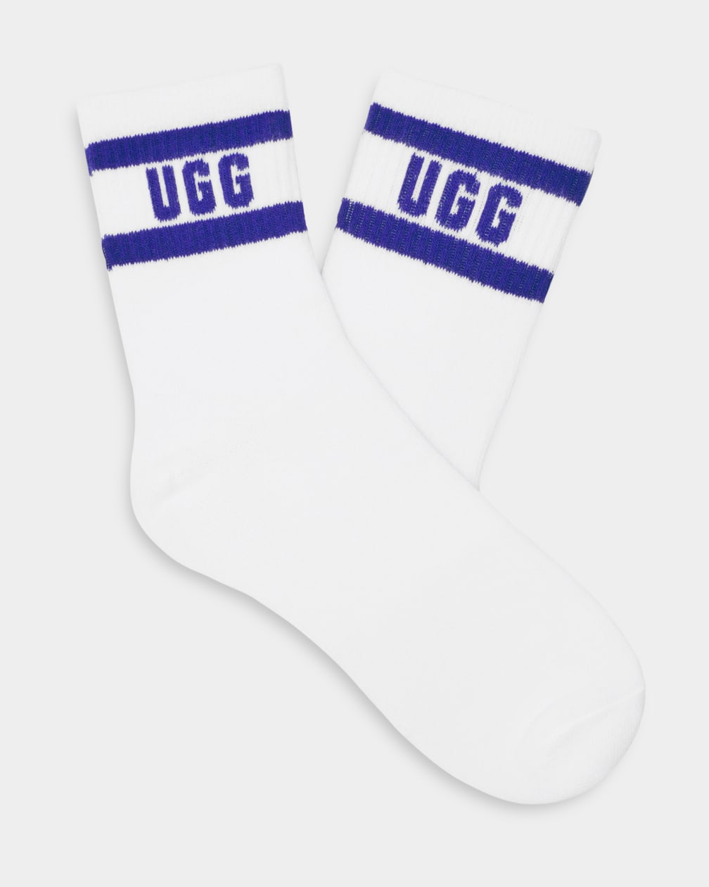 White / Deep Blue Ugg Dierson Logo Quarter Women Socks | 123786-LKN