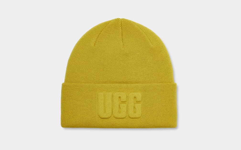 Yellow Ugg 3D Graphic Logo Women Beanie | 923758-NDR