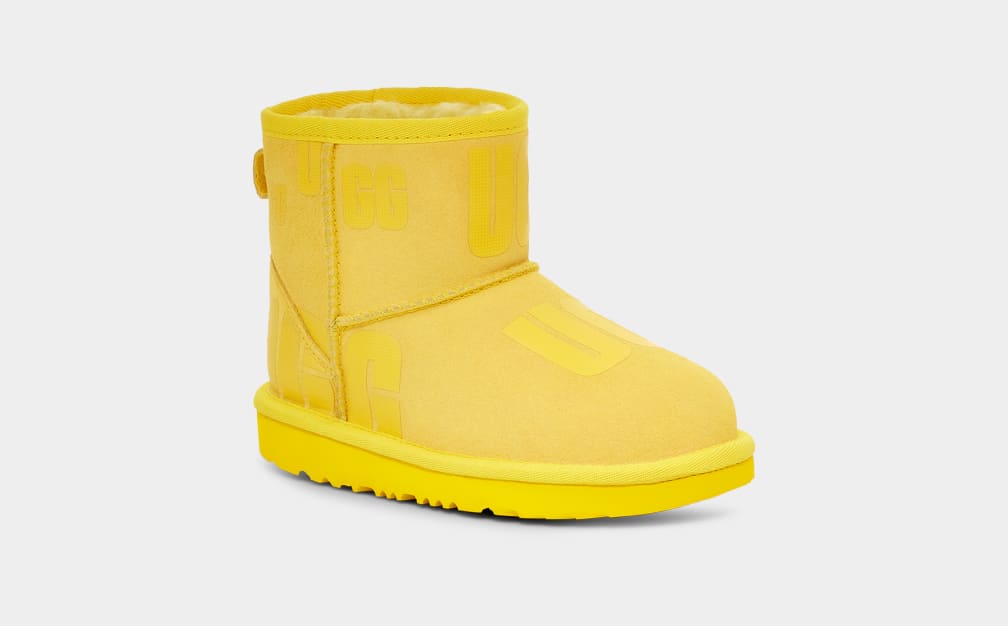 Yellow Ugg Classic Mini Scatter Graphic Kids' Boots | 754380-ZVN