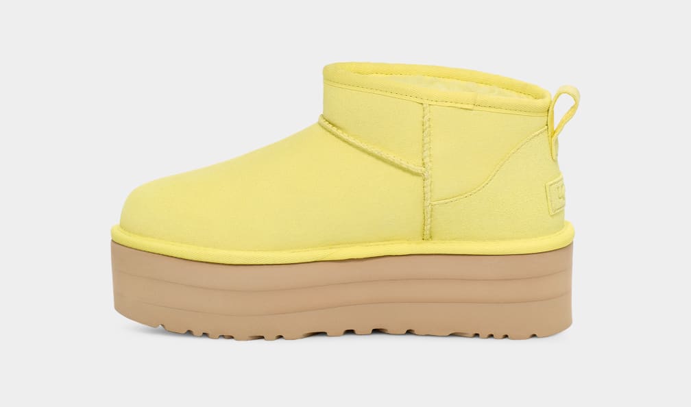 Yellow Ugg Classic Ultra Mini Women Platform Boots | 425739-IBJ