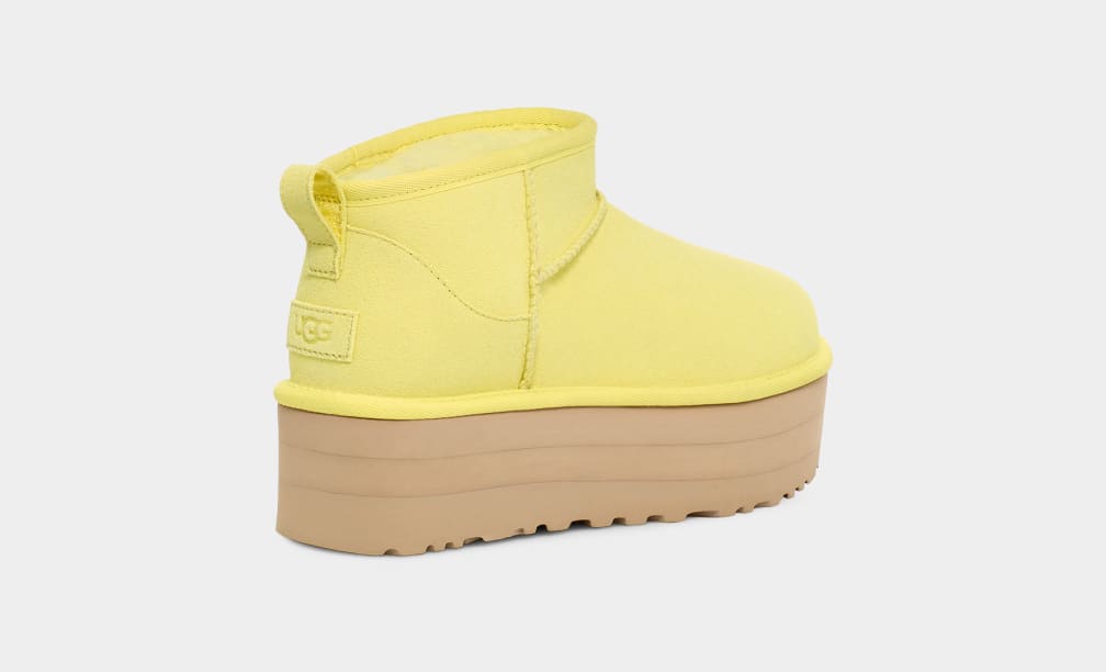 Yellow Ugg Classic Ultra Mini Women Platform Boots | 425739-IBJ