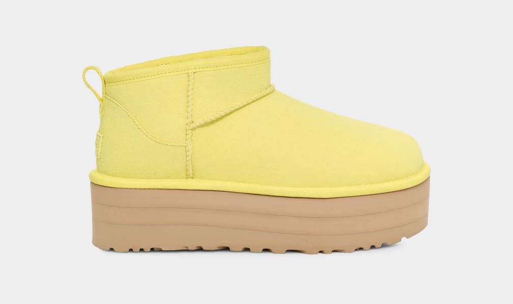 Yellow Ugg Classic Ultra Mini Women Platform Boots | 425739-IBJ