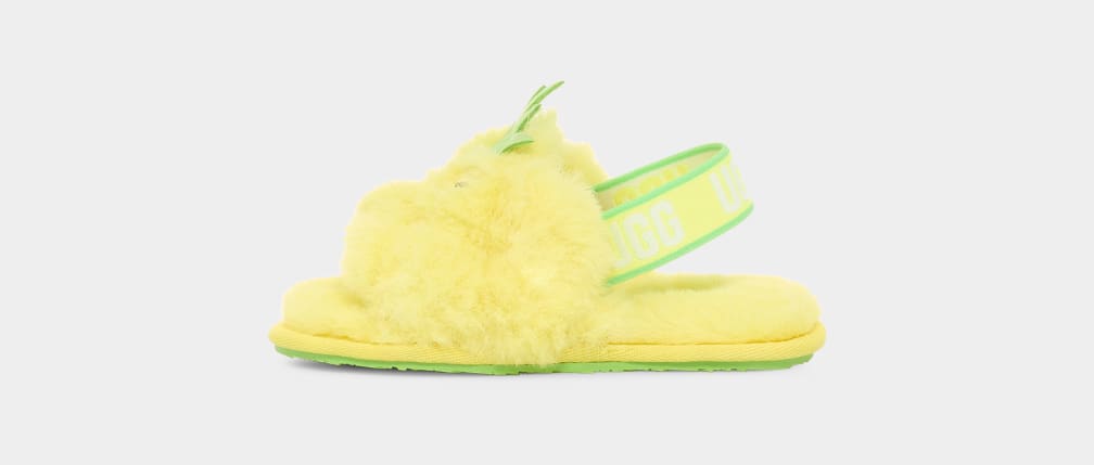 Yellow Ugg Fluff Yeah Pineapple Stuffie Kids' Slippers | 916285-FNX