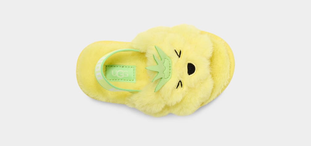 Yellow Ugg Fluff Yeah Pineapple Stuffie Kids' Slippers | 916285-FNX