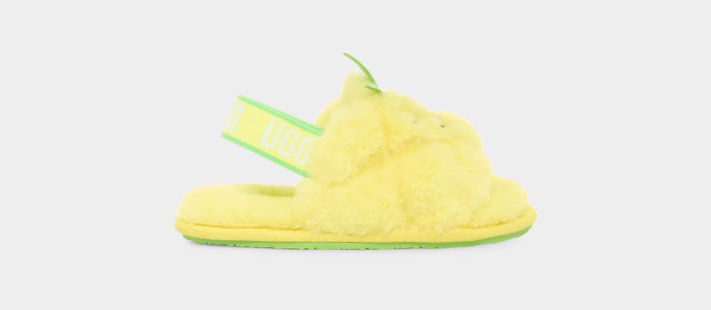 Yellow Ugg Fluff Yeah Pineapple Stuffie Kids\' Slippers | 916285-FNX