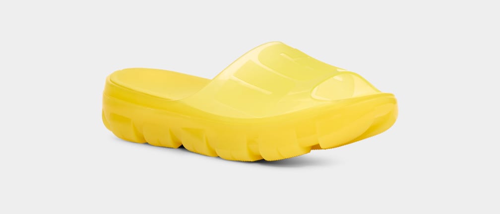 Yellow Ugg Jella Clear Women Slides | 294675-SEH