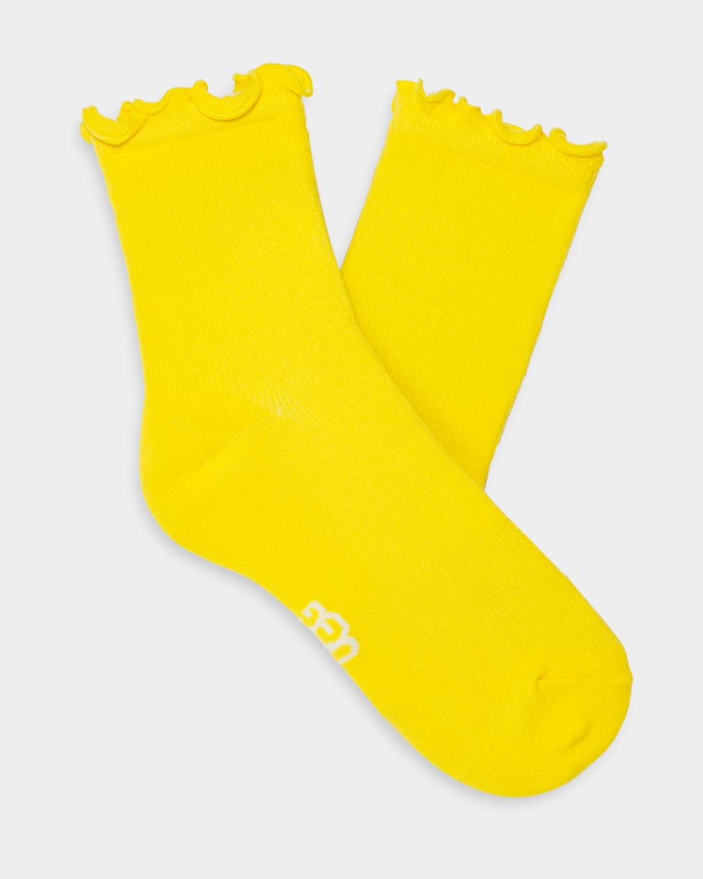 Yellow Ugg Karsyn Lettuce Edge Women Socks | 756203-UNI