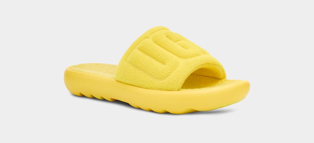 Yellow Ugg Mini Women Slides | 015682-SBX