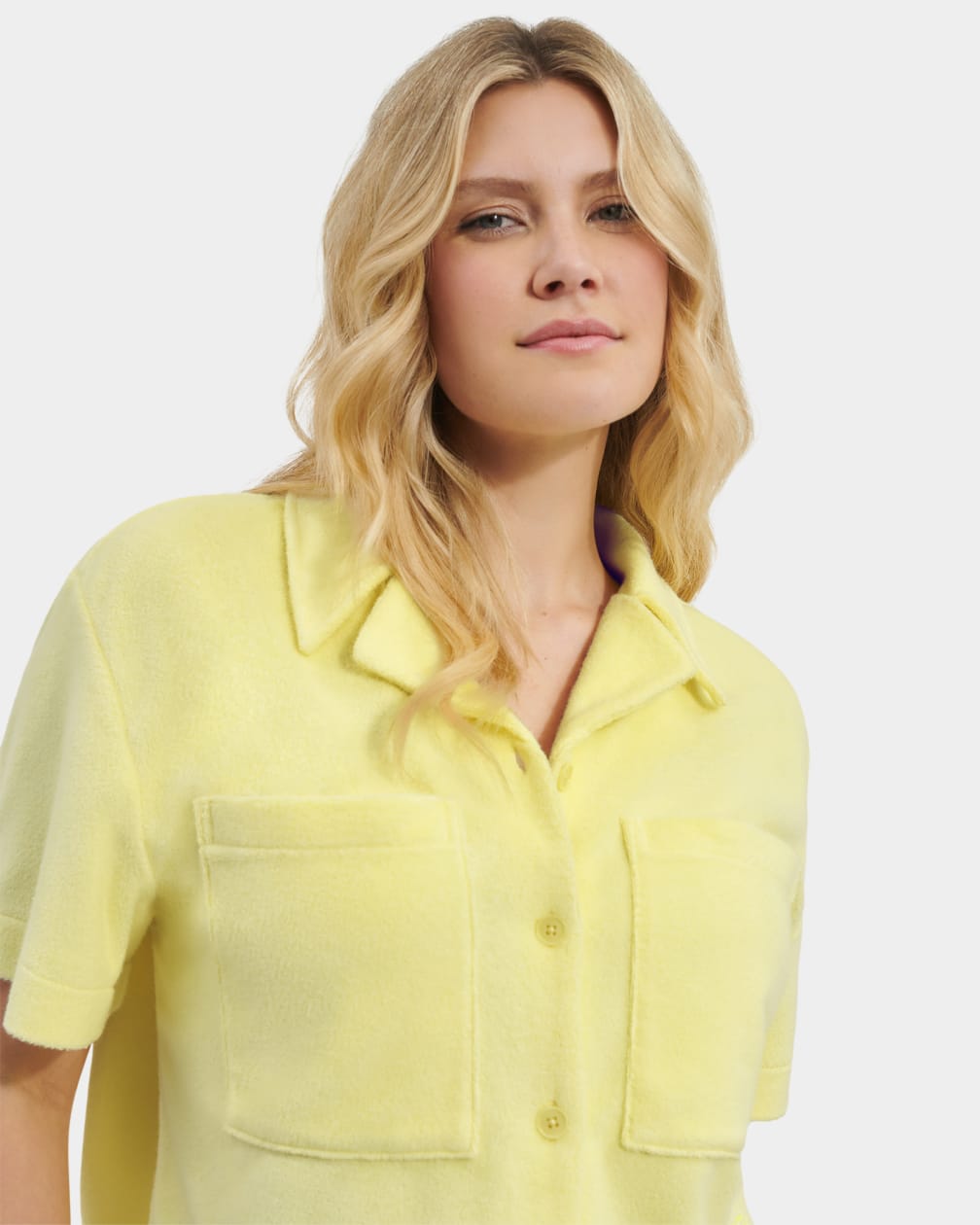 Yellow Ugg Saniyah Sleeve Buttondown Women Tops | 765341-RPY